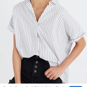 Madewell Courier Button-Back Shirt in Stripe-Play